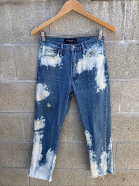 Just Black Blue Tie-Dye Cropped Ankle Jeans